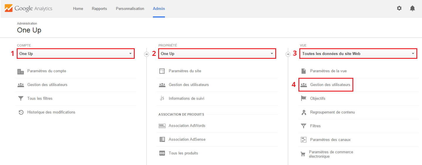 Google Analytics, paramètres utilisateur